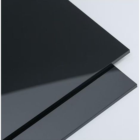 Lot de 2 feuilles acryliques noires A3 - 420 mm x 297 mm x 1,7 mm - Feuilles en plastique acrylique noir pour décoration, affichage, cadre photo, peinture (1/5)