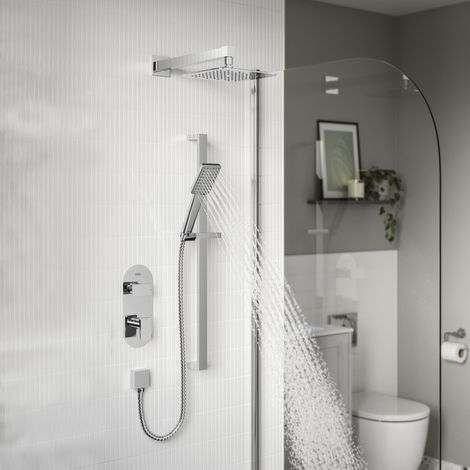Bristan Tangram Dual Concealed Mixer Shower with Shower Kit and Fixed Head - Chrome (1/5)