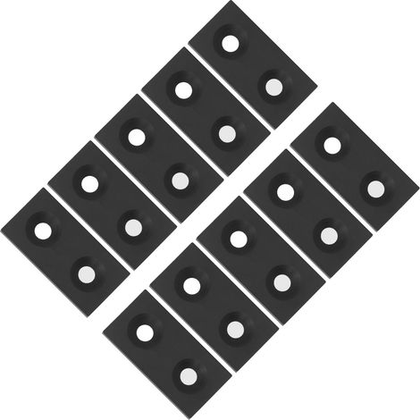 10 embouts de profilé en aluminium, plaques de recouvrement en alliage métallique, accessoires de mouvement linéaire, noir à double trou 3060. (1/5)