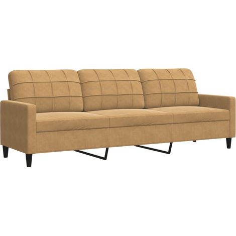 Canapé à 3 places,Sofa pour Salon,Banquette Marron 210 cm Velours CFW940338 (1/5)