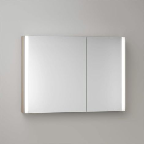 Keuco Royal Metis LED Aufputz-Spiegelschrank 100 x 71 cm, 2 Türen mit Spiegelheizung, asymetrisch, französiche Ausführung (1/5)