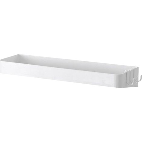 Étagère murale de salle de bain multifonctionnelle, style minimaliste moderne, sans perçage, blanche et rectangulaire. (1/5)