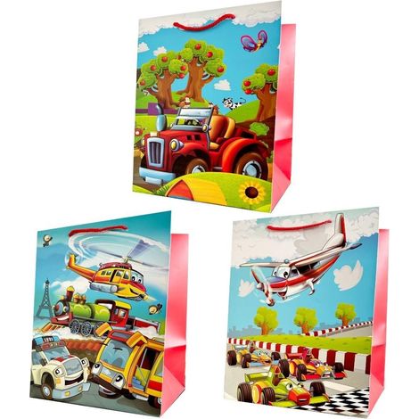 Sacchetto regalo per bambini, taglia L, fondo largo, assortimento misto