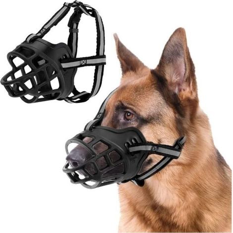 Muselière pour Chien, Museau de Chien avec Bandeau Respirant en Maille et Nylon Résistant,Mieux prévenir Les morsures