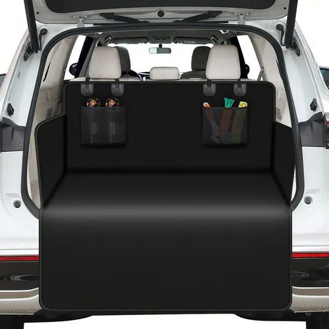 Protection de coffre de voiture imperméable et antidérapante - Tapis universel pour chiens, compatible avec les voitures et les SUV, facile à nettoyer (noir) (1/4)