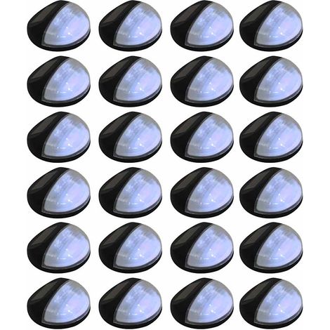 vidaXL Outdoor Solar Wall Lamps LED 24 pcs Round Black (1/5)