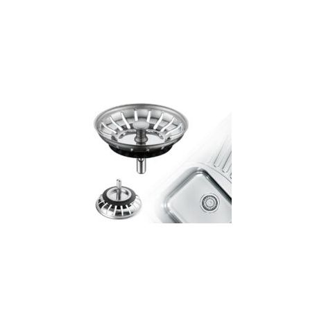 Lot de 2 bouchons évier cuisine inox – Filtre universel 78mm – Bonde évier avec grille antiblocage – Vidange rapide (1/5)