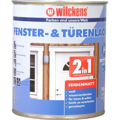 Wilckens Fenster&Türenlack 2in1 Weiß seidenmatt 0,75l 12993100050