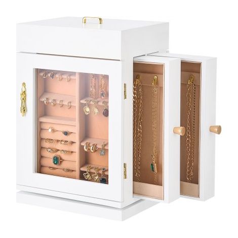 Boîte à bijoux rotative à 360° - coffret à bijoux avec porte (1/5)