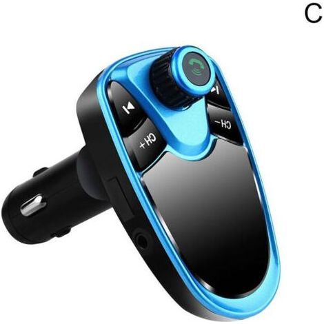 Reproductor MP3 Bluetooth para coche, llamadas entrantes, llamadas manos libres, transmisor FM, USB, smartphone, azul (1/4)