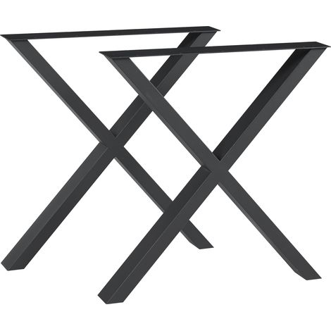 Tischgestell 2er Set Maribo 72x55cm Schwarz [en.casa]