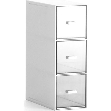 Lntyq Boite à Thé avec 3 Tiroirs, Rangement Cuisine en Plastique, Boite de Rangement Cuisine, Rangement à Thé, Rangement Maquillage, Casier de Rangement, pour Sachets de Thé, Tisane, Infusion, Café (1/4)
