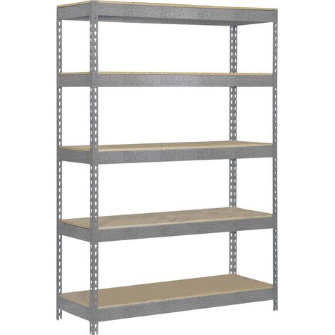 Estantería metálica sin tornillos SIMONRACK de 5 estantes (200x100x60cm) GALVA Y MADERA (1/5)