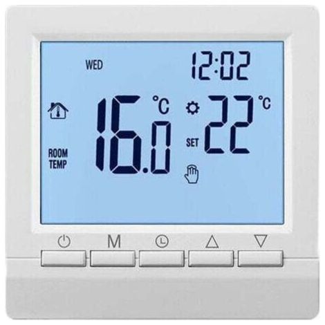 Thermostat mural intelligent avec écran LCD pour , XU,chauffage au sol-Rétroéclairage bleu-éclairage blanc -