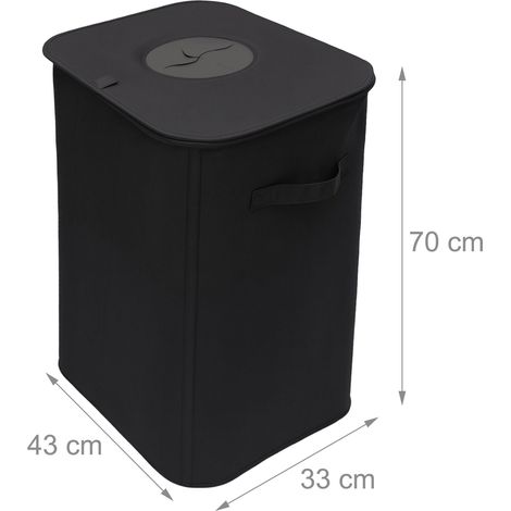 Contenitore di raccolta 100 litri pratica custodia ufficio cucina 70 x 43 x 33 cm in poliestere grigio 130017922