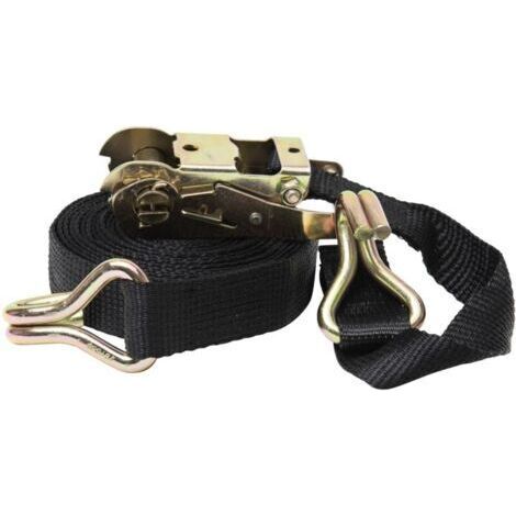 NALOOKAMIC Tendeur de corde de camion tendeur bundler double crochet polyester ceinture de fixation de ceinture de fixation tendeur à cliquet épaissi, 5 cm x 6 mètres