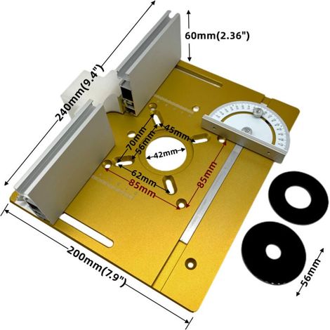 Hochwertige Einlegeplatte für Frästische – Kompatibel mit Holzfräsmaschinen/Schneidemaschinen – Rutschfeste Aluminiumlegierung (1/4)