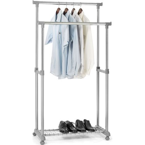 Portant à vêtements GROSSO, en métal chromé et gris (1/4)