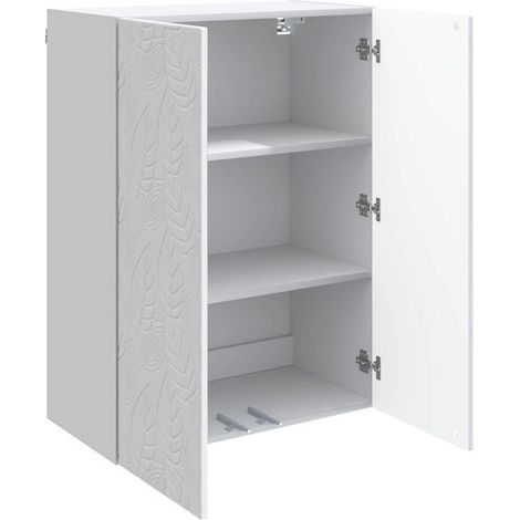 Meuble de Rangement Mural Blanc 66 x 34,5 x 90 cm - Armoire de Stockage en Bois d'Ingénierie pour Salon, Cuisine ou Salle de Bain (1/5)