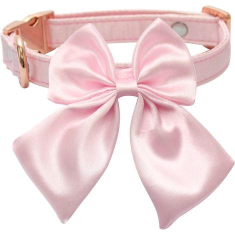 Collier pour chien en soie, rose, fermoir en alliage, taille S (1/4)