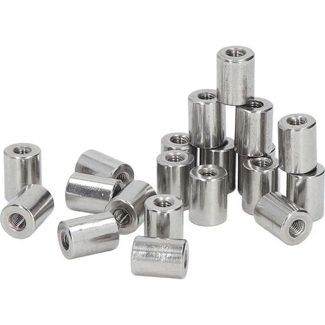 Écrous raccord ronds M5x0,8 12 L16mm, 20 pièces, connecteur tige filetée femelle, inox 304, longueur 16mm, diamètre 12mm, fixation robuste (1/5)