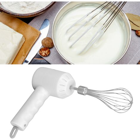 Batteur à œufs électrique portable sans fil, mousseur à lait blanc (1/5)