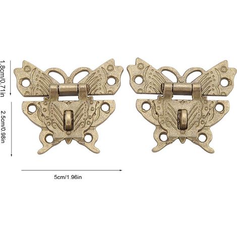 Serrure Vintage à Languette en Zinc Alloy Bronze (2 Pièces) avec Vis pour Boîte de Bijoux en Bois (1/5)