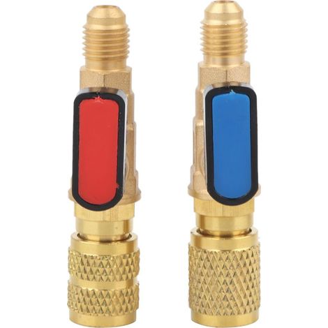 Adaptateur de Valve à Bille pour Raccords de Recharge Climatisation R22 R410A (1/5)