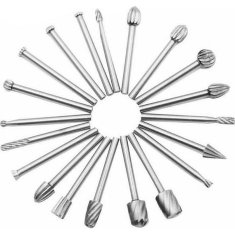 Rotary Cutter 20Pcs Fräser HSS Fräser Holz Holz Fräswerkzeug mit 3mm Schaft für / Zubehör Drehwerkzeug für Heimwerker Zimmerei, Gravur (1/5)