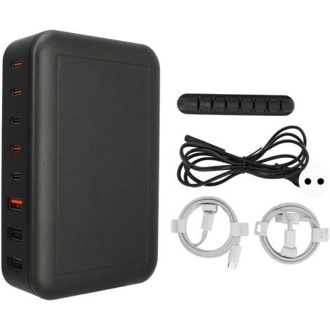 BUNTHAUS Chargeur USB multi-ports 135W, 8 Ports PD65W, Station de charge rapide USB C pour Macbook 100-240V, prise ue (1/5)