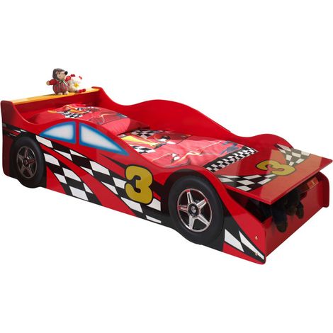 Pack - Lit Enfant & Matelas "Race" 70x140cm Rouge (1/3)
