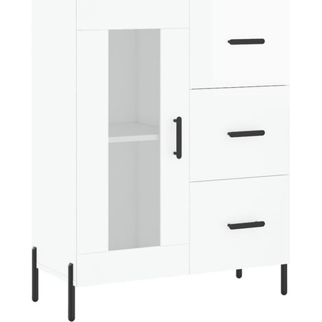 Credenza buffet cassettiera mobile contenitore organizer cucina soggiorno lucido 69,5 x 34 x 90 cm derivati del legno bianco 020030728
