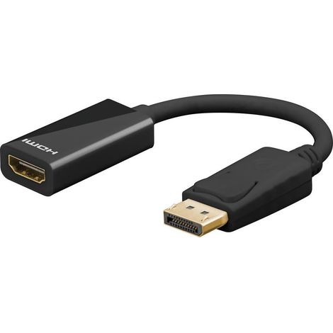 DisplayPort™ auf HDMI™-Adapterkabel 1.2, vergoldet, DisplayPort™-Stecker HDMI™-Buchse (Typ A). Kabellänge 0.1 m (1/5)