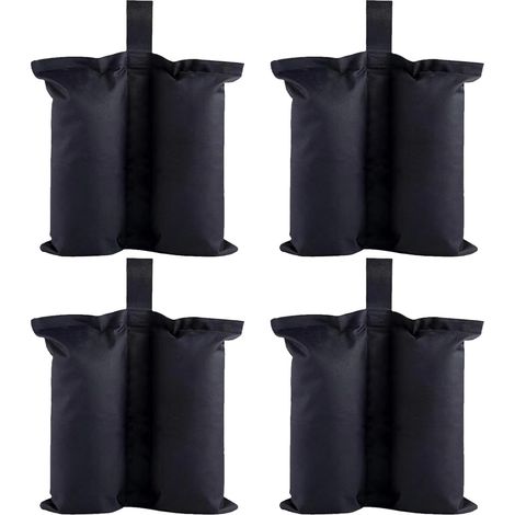 Pack de 4 poids pour pavillon, sacs de sable pavillon, sacs de sable imperméables pour tente, poids de sac de sable épais Oxford, sac de sable lesté avec longue ceinture, pour trampoline parasol pavil (1/5)