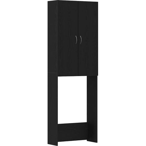 Maison Exclusive - Mobile per Lavatrice Rovere Nero 64x25,5x190 cm