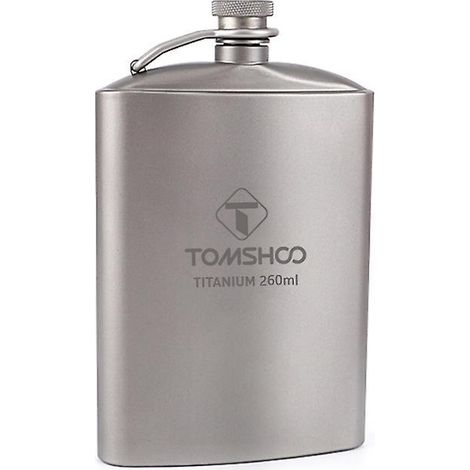 TOMSHOO 260ml Titan-Hüftflasche, tragbarer Outdoor-Weinkrug mit Deckel