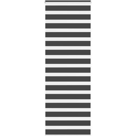 Doppelrollo Schwarz 80x200 cm Stoffbreite 75,9 cm Polyester