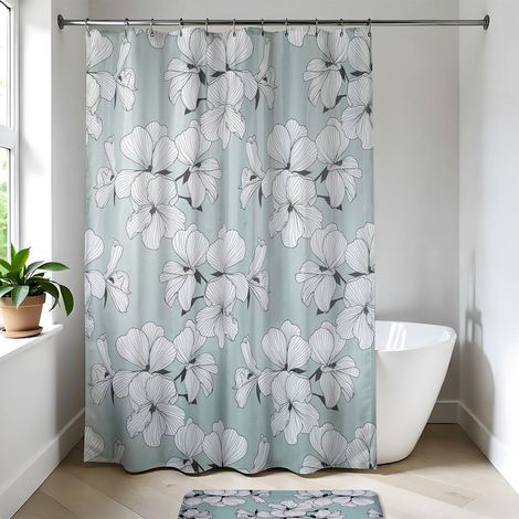 Tenda da doccia in poliestere 180x200 cm - verde ecrin - Tendance