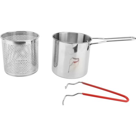 Brattopf mit Korb, aus Edelstahl 304, mit Ölfilter, ideal zum Kochen und Campen. (1/5)