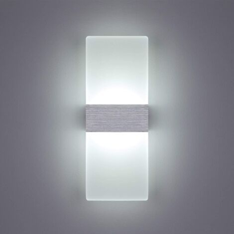 6W Indoor LED Wall Light 6000K Cool White Acrylic Wall Lamp Modern Design Size: 29x11CM Used to decorate living room bedroom corridor stair study e (1/5)