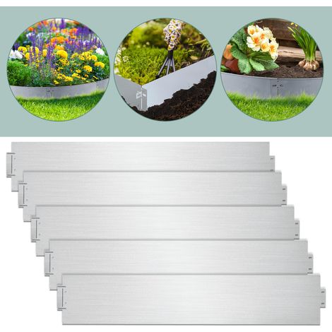 SWANEW Bordatura per prato Prodotti in metallo Bordatura per profili Bordatura per aiuola resistente alle intemperie Giardino 100x18cm 15m (1/5)