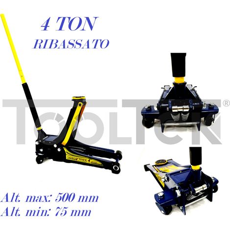 CRIC RIBASSATO 4ton GIGANTE DOPPIO PISTONE SOLLEVATORE MECCANICO