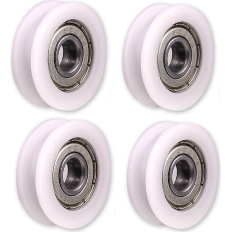 Rulli rotondi in nylon per porte scorrevoli e accessori per mobili 5 x 24 x 7 mm 4 pezzi (1/5)