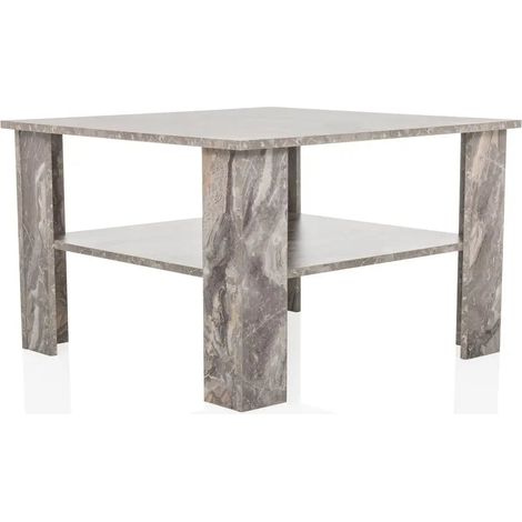 [NEUWERTIG] B-Ware Hjh Living Tisch Couchtisch Beistelltisch Bismo Grau Marmoroptik 70x70 Cm Modern