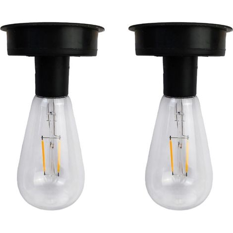 Lot de 2 ampoules LED blanc chaud étanches pour lanternes solaires, faciles à installer et à alimenter pour la décoration de jardin extérieur. (1/5)