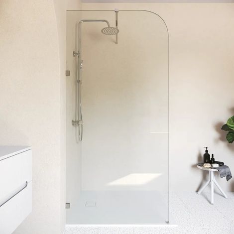 Cabine de douche à l italienne en arc de 80 cm avec charnières chromées verre transparent de 8 mm facile à nettoyer h200 Senja (1/4)