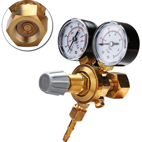 Randaco Gas inerte argón/CO₂ – mini reductor y regulador de presión con manómetro para soldadura MIG/MAG/WIG 315 bar