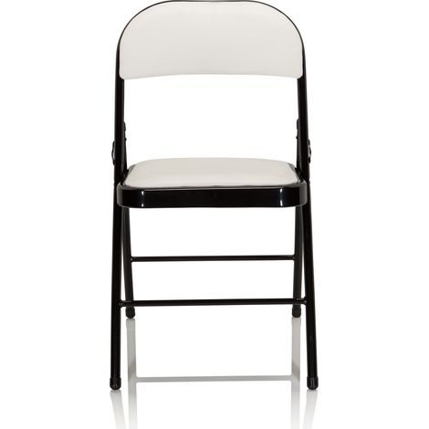 [GEBRAUCHT] B-Ware hjh OFFICE Konferenzstuhl / Besucherstuhl / Klappstuhl TUDELA PU Weiß Stuhl Sitz (1/2)