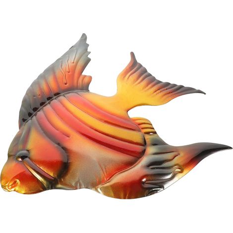 Décoration Murale Forgé Couleur Aléatoire Poisson Bleu à Suspendre Facile Accessoire Chic et Créatif pour Jardin ou Fenêtre D'intérieur (1/5)