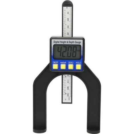Elektronischer Höhen- und Tiefenmesser, Digitalanzeige, Holzbearbeitungslineal, Messwerkzeug 0 bis 80 mm